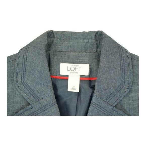 Ann Taylor Loft Charcoal Gray Three Button Blazer Suit Jacket Size 2P Petites - Picture 4 of 4